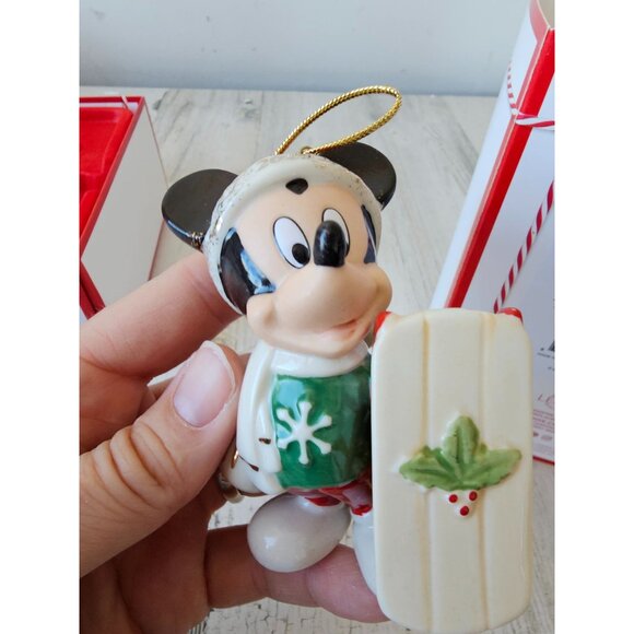 Lenox 2020 let It Snow Mickey sled porcelain ornament new Xmas tree 889975 - Picture 3 of 10